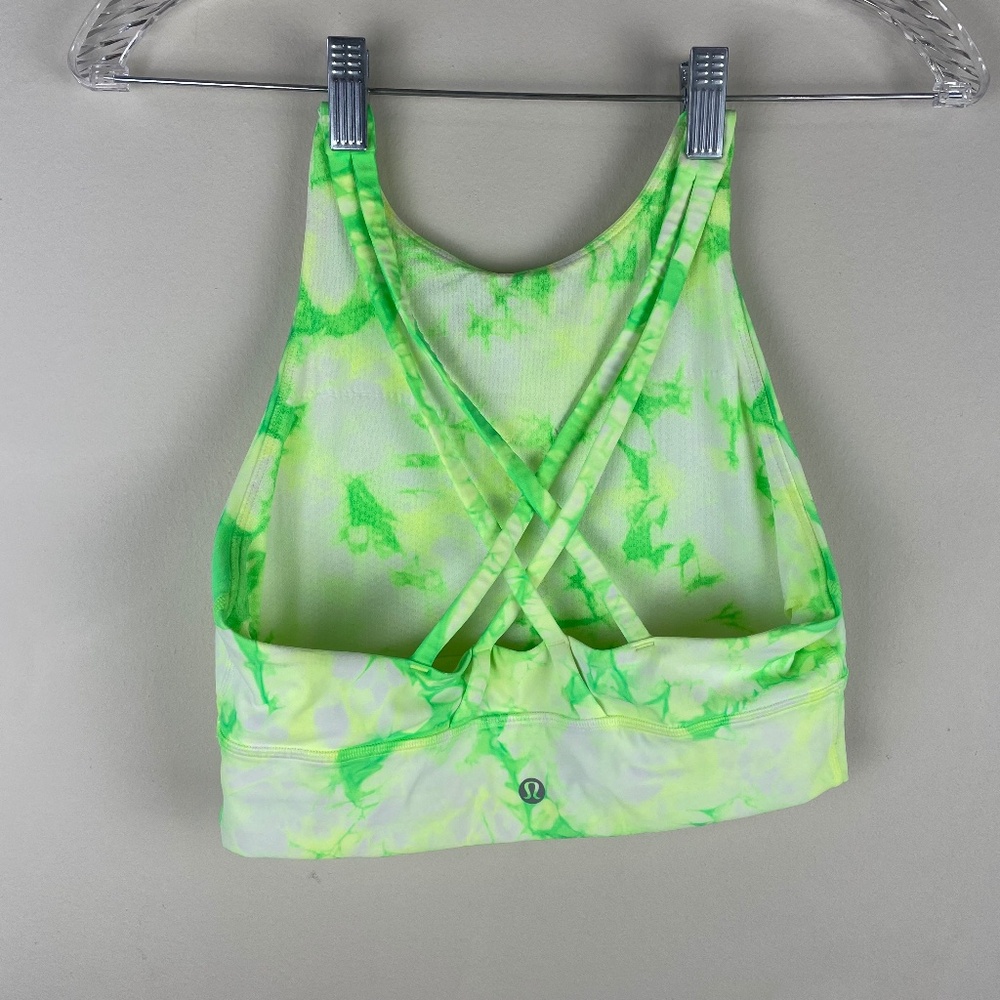 Lululemon Energy Bra High Neck Long Line Shibori Sport Bra 8